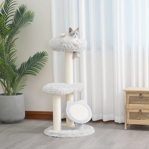 Petpals Rockview 2-Level Cat Tree - Ivory